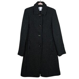 Worthington Wool Blend Pea Coat Black Green Size M Preppy Classic Gothic